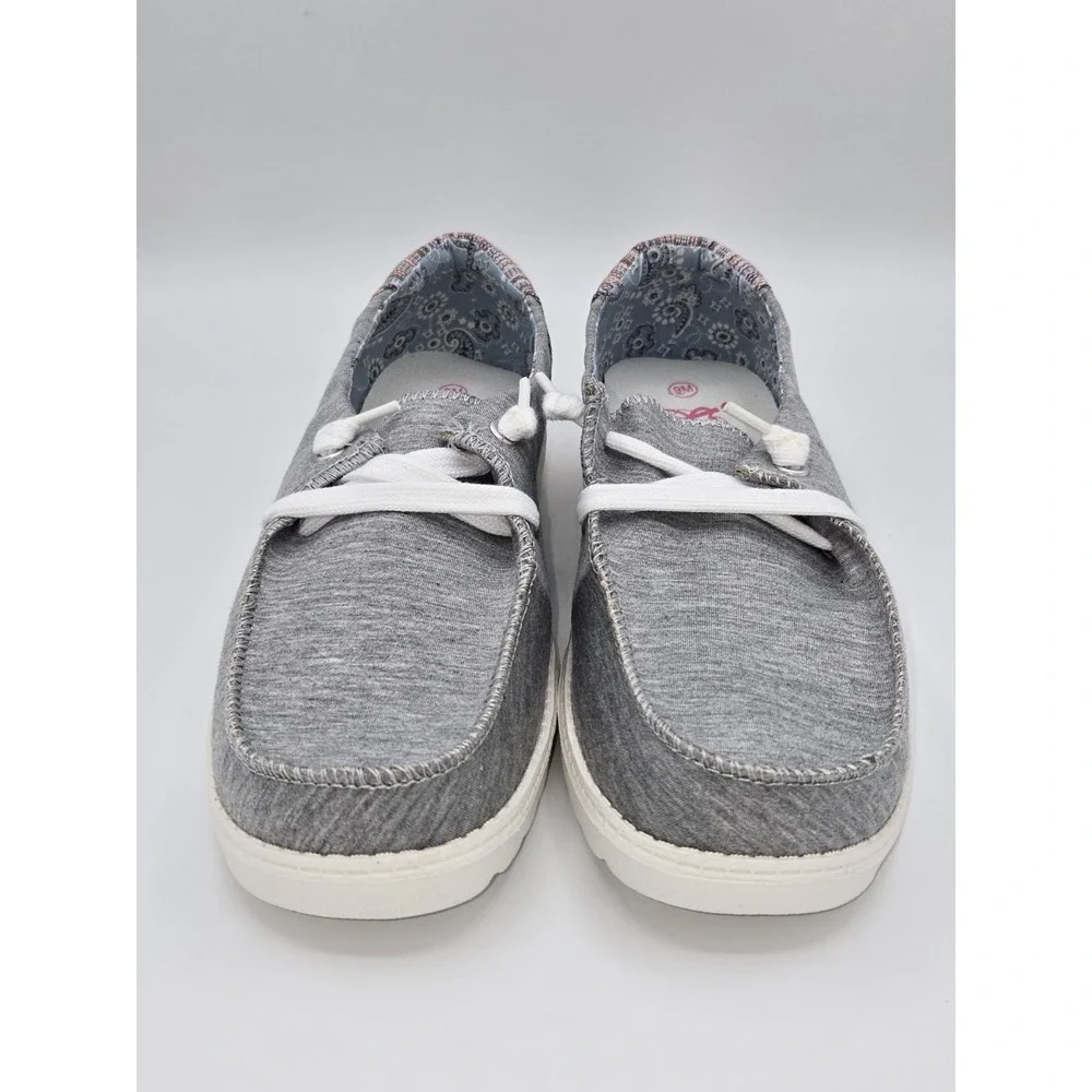 Jellypop Los Angeles Casual Canvas‎ Boat Shoes Gray Comfort Slip-On Loafers